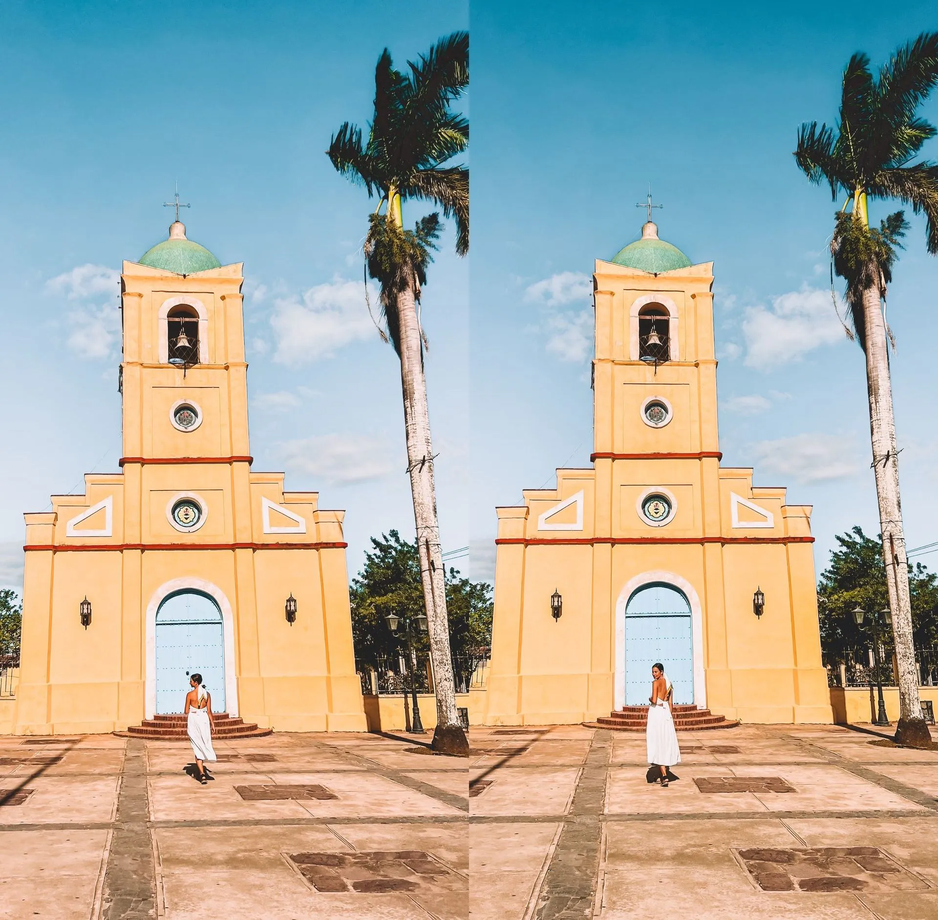 Dorfkirche in Viñales am Abend