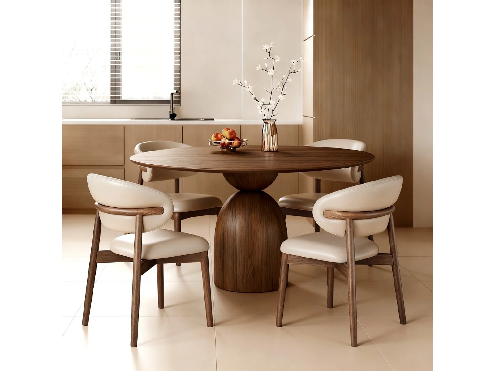 French vintage round dining table solid wood