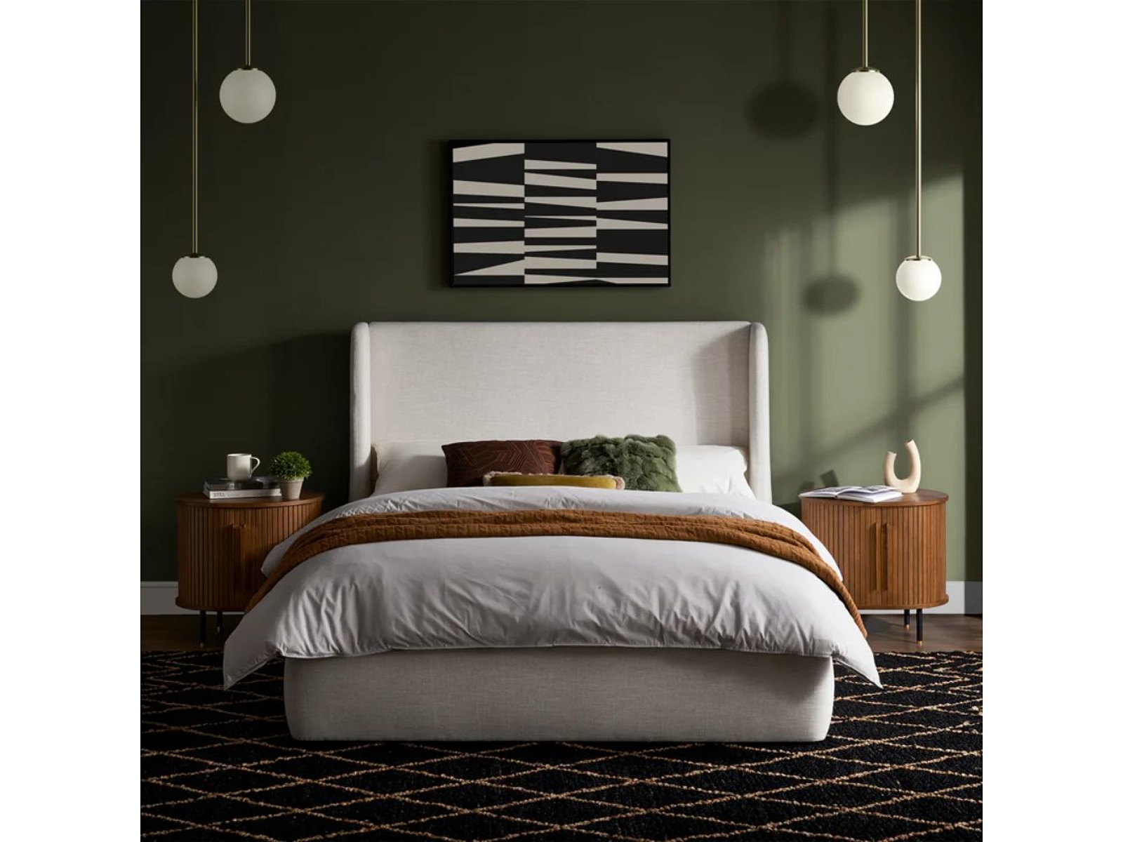 Chandigarh Vertical Upholstered Wingback Bed | Luxury Designer Bed for Modern Bedrooms — view 1