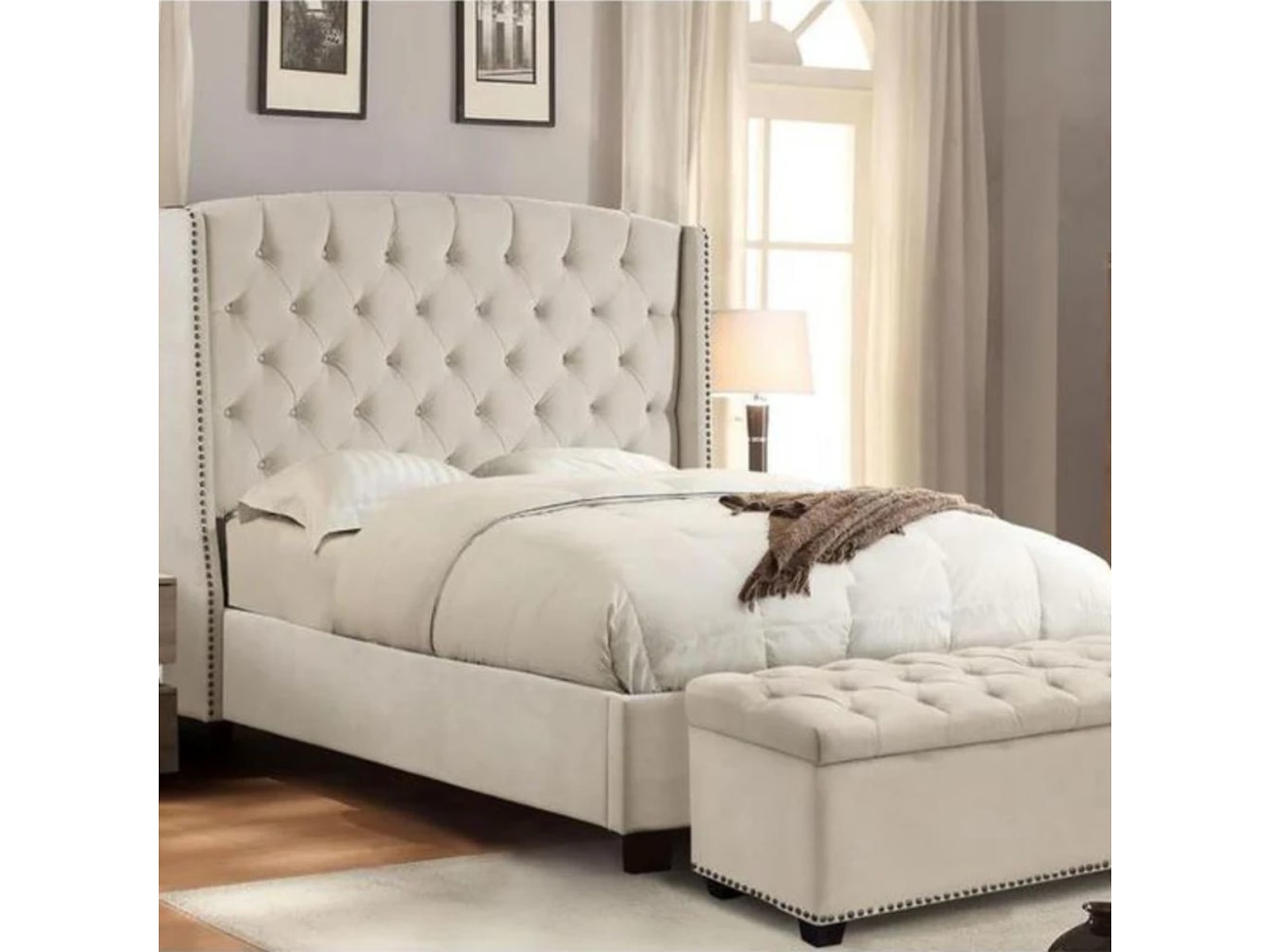 Dubai Velvet Upholstered Bed — view 1