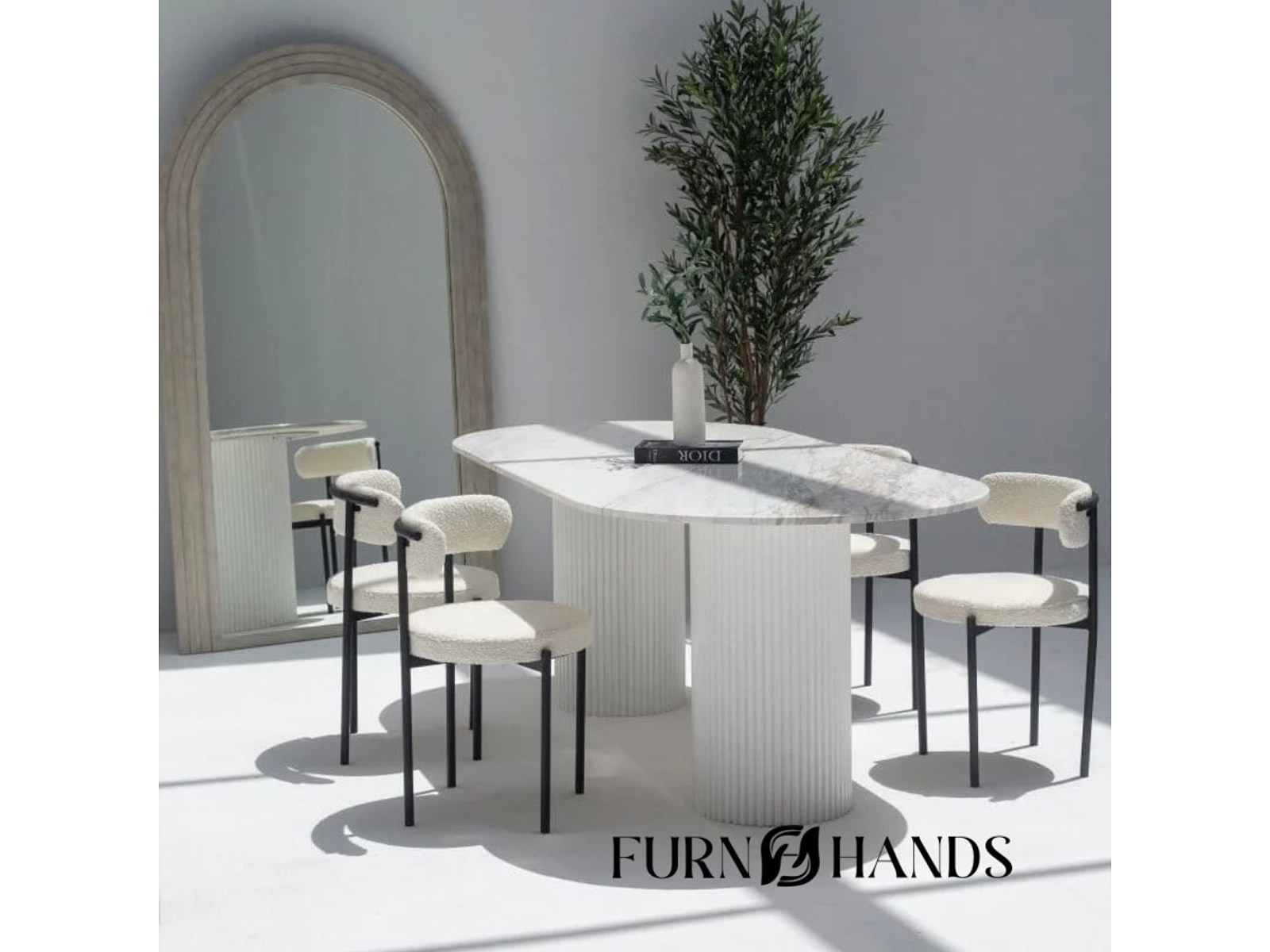 Jodhpur Marble Dining Table – Oval Shape Luxury Table for Modern Indian Homes — view 1