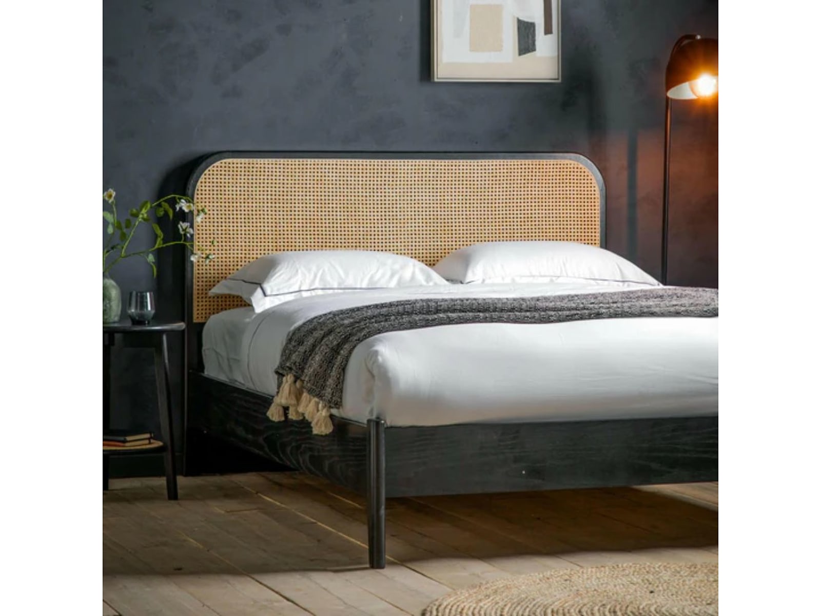 Chennai Cane Bed | Breathable Solid Wood Frame | Handcrafted Rattan for Coastal Homes — view 1