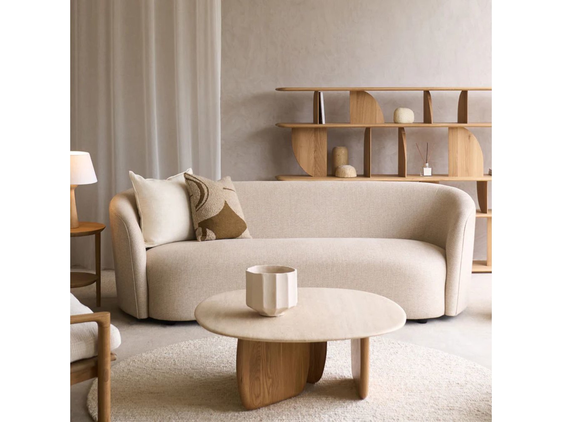 3 Seater Fabric Sofa for Living Room | Modern Upholstered Sofa by Furnhands — alternate view