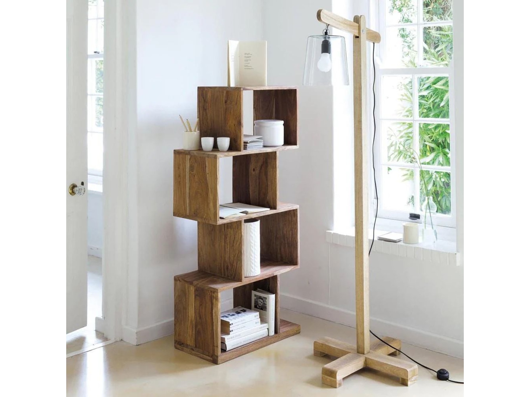 Indore Solid Wood Bookcase / Bookshelf | Premium Wooden Storage for Home & Office — alternate view