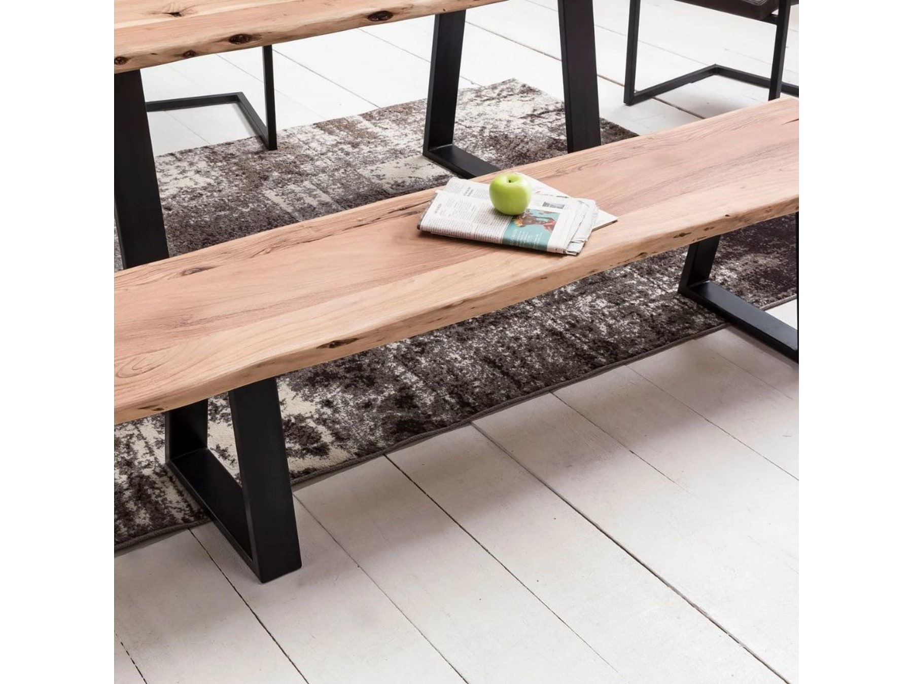 4 Seater Solid Wood Dining Table Set with Bench – Ideal for Indian Homes — alternate view