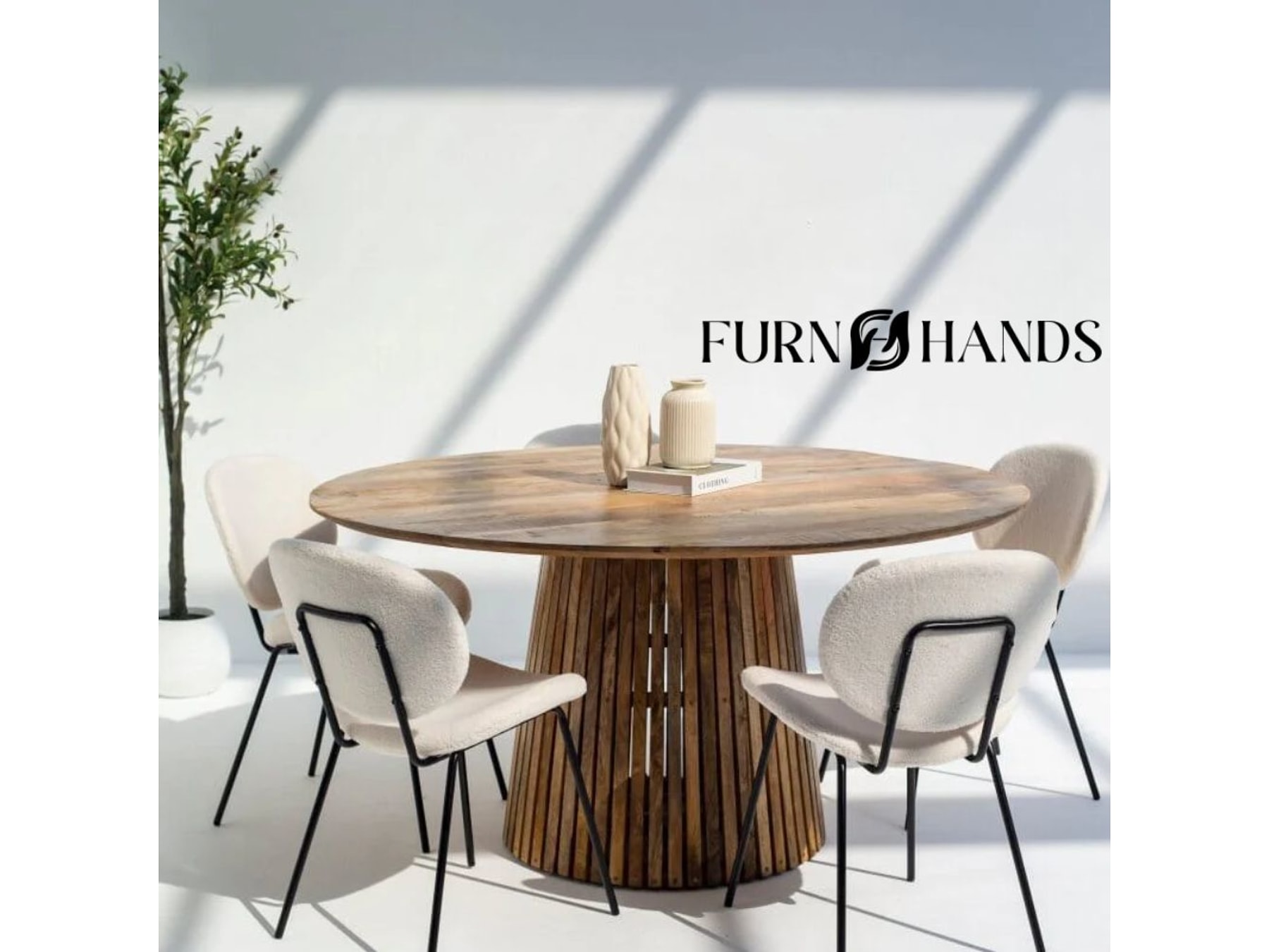 6 Seater Dining Table – Solid Wood Custom Designs by Furnhands — alternate view