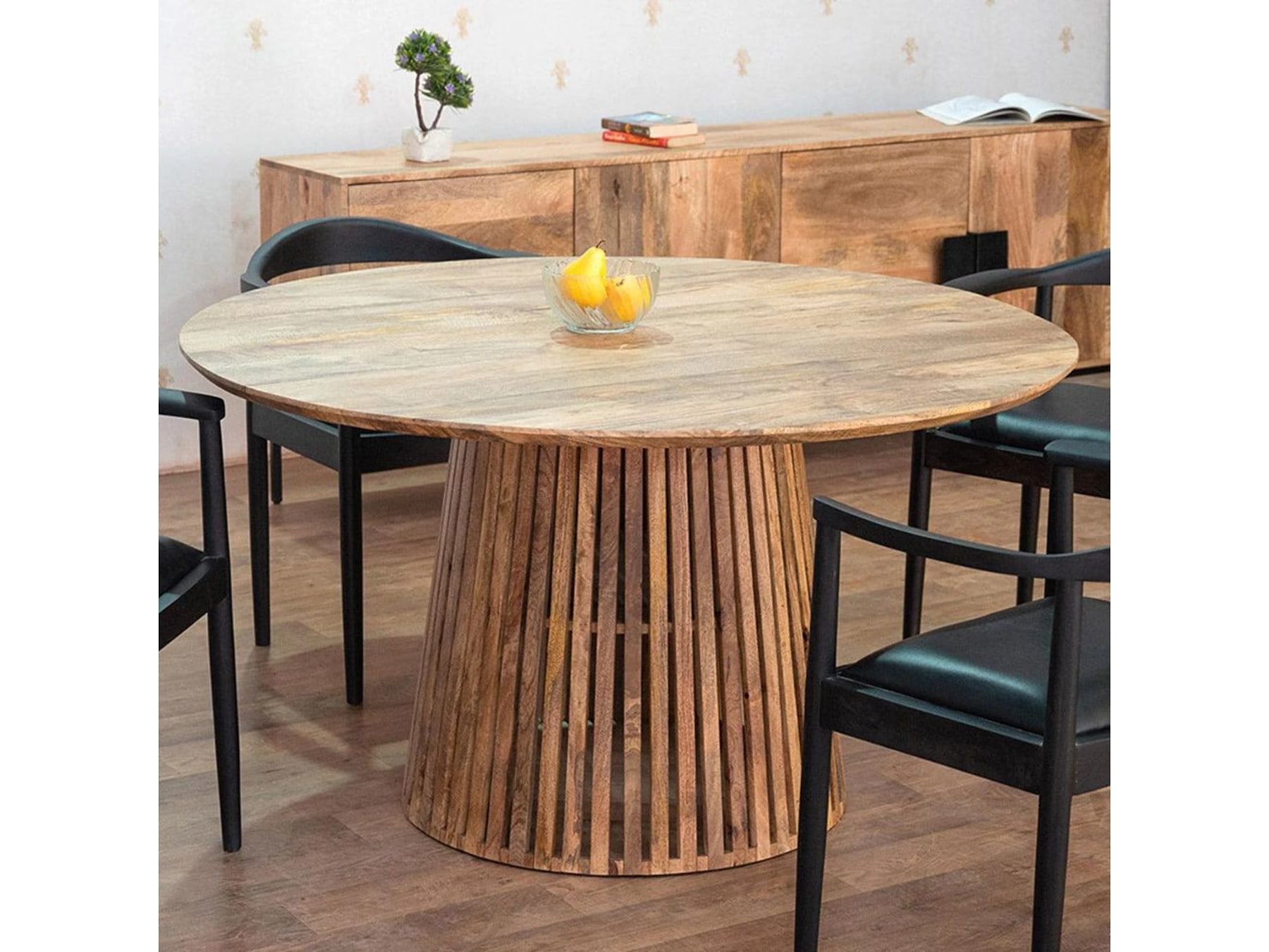 Furnhands 4 seater solid wood dining table set for modern Indian homes