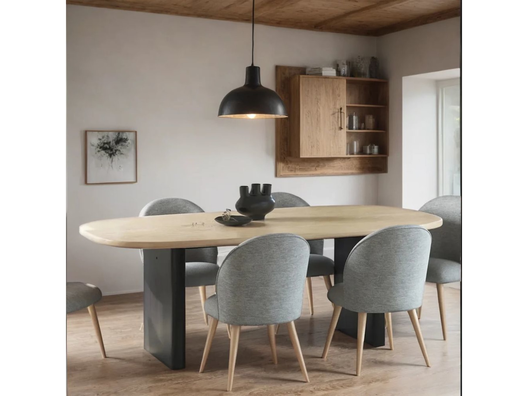 4 seater solid wood dining table set – Furnhands