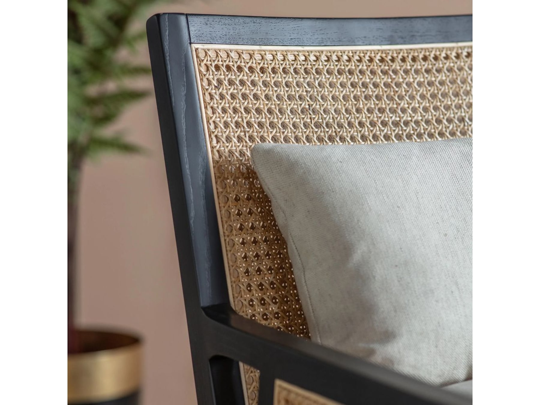 Aurangabad Cane Armchair – Handcrafted Accent Chair for Modern Living Rooms & Lounges — alternate view
