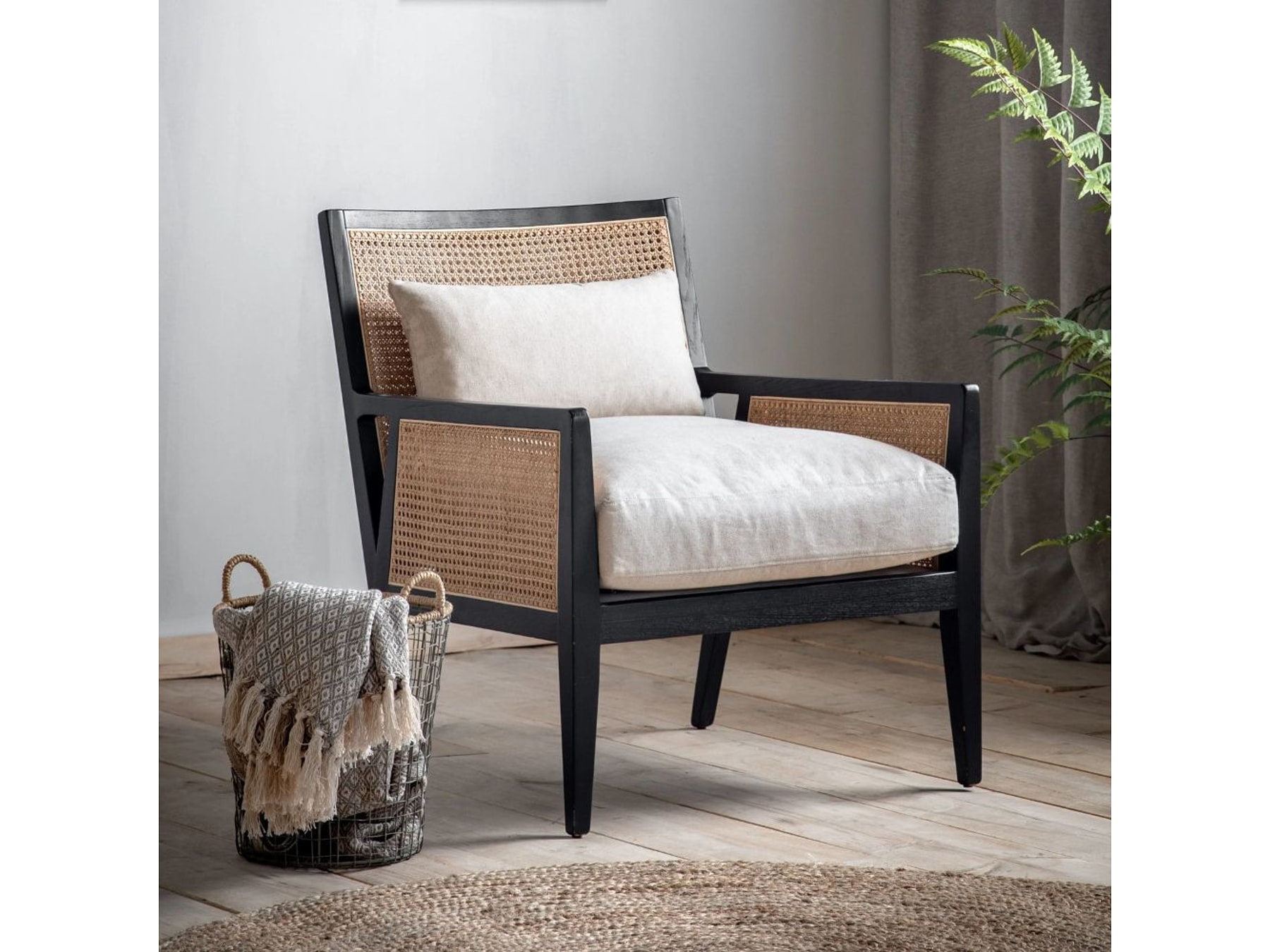 Aurangabad Cane Armchair – Handcrafted Accent Chair for Modern Living Rooms & Lounges — view 1