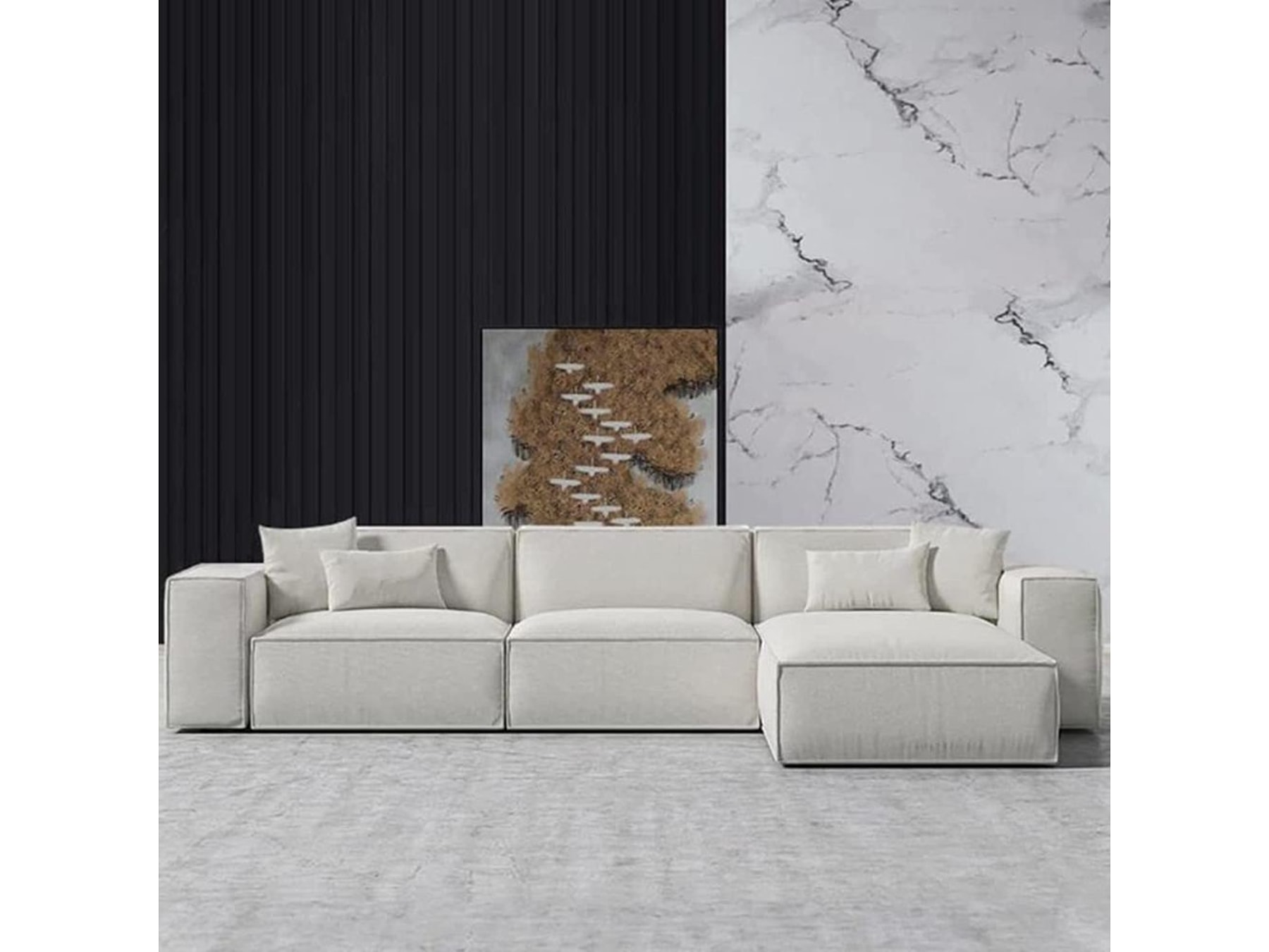 8 seater l-shaped sofa for living room solid wood furnhands