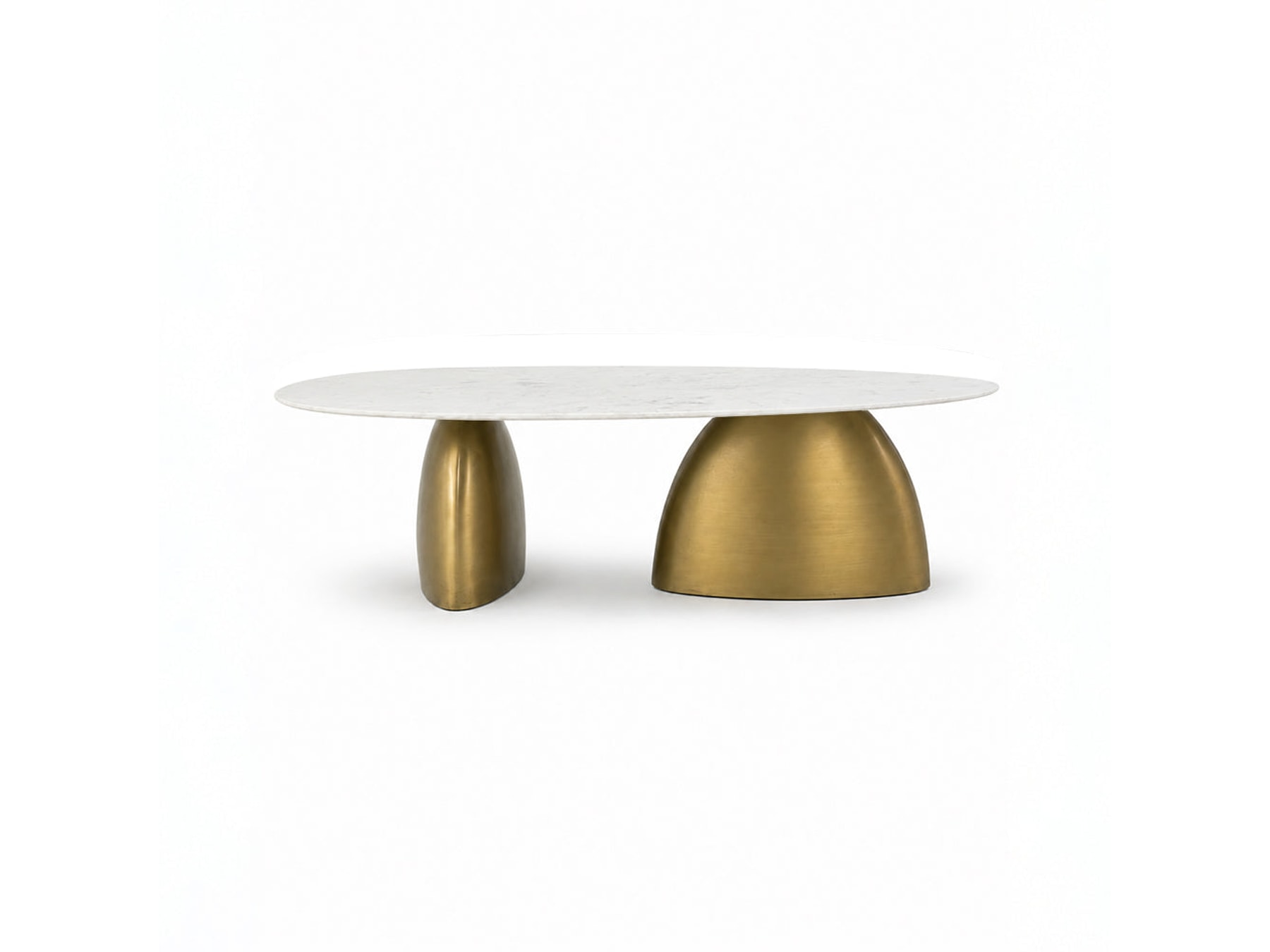 Arlo White Marble Coffee Table With Brass Aluminum — alternate view
