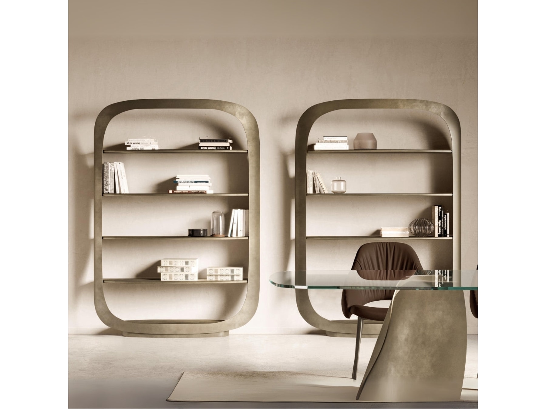 Italian Metal Wall-Mounted Bookshelf — view 1