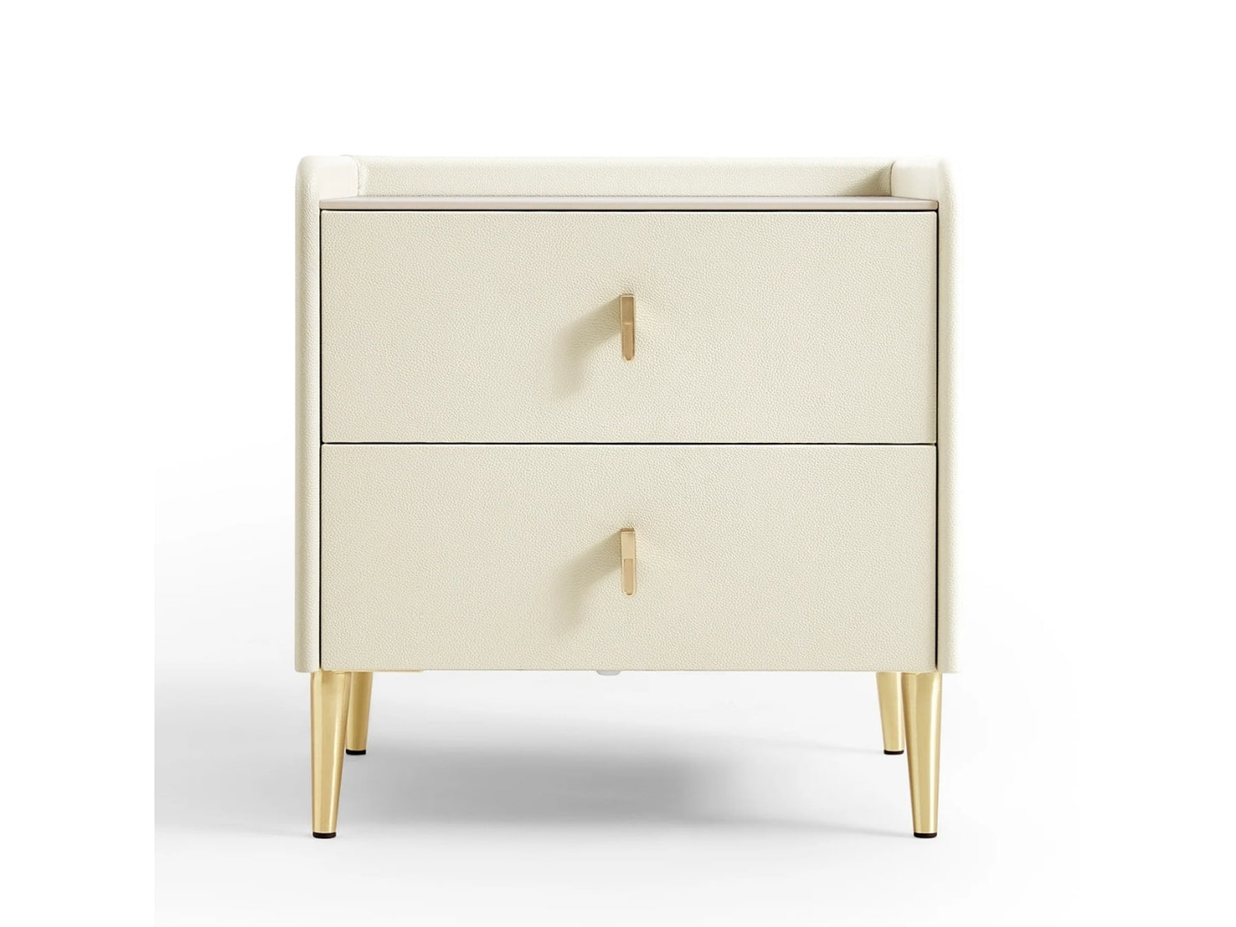 Aurora Cream Side Table with Sleek Gold Legs — alternate view