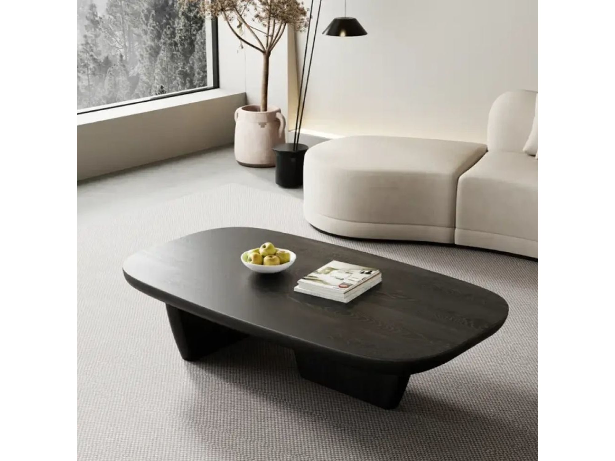 Coffee Table Modern Minimalist Wood Rectangular Coffee and center Table — view 1