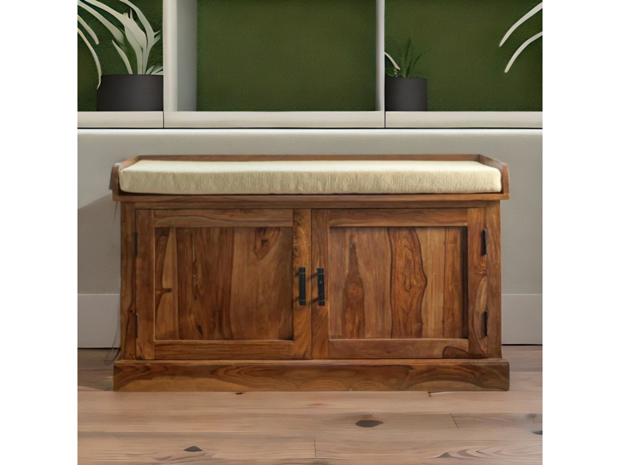 2 door wooden shoe rack for home in solid wood