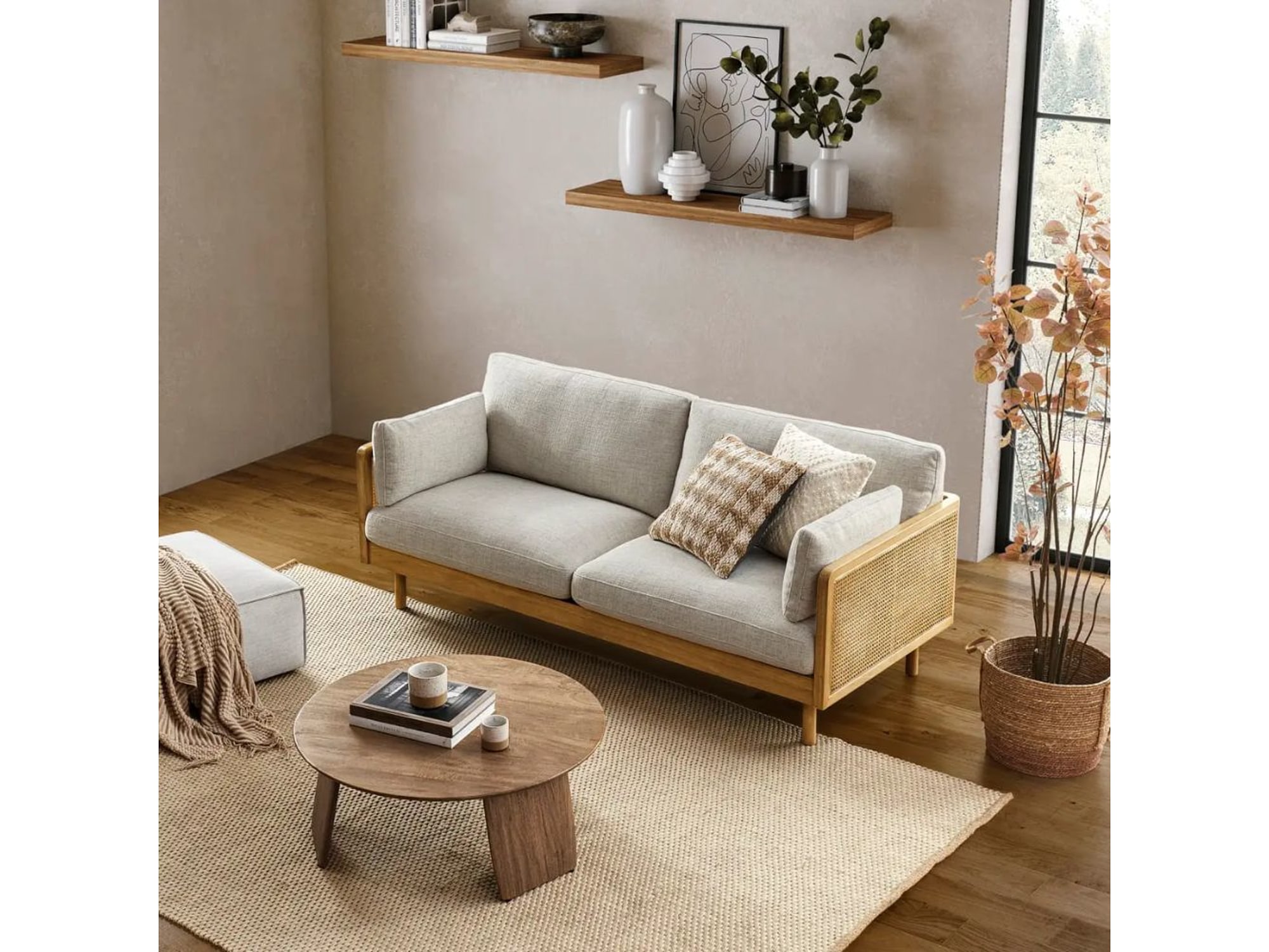 custom 3 seater sofa Bangalore solid wood upholstered