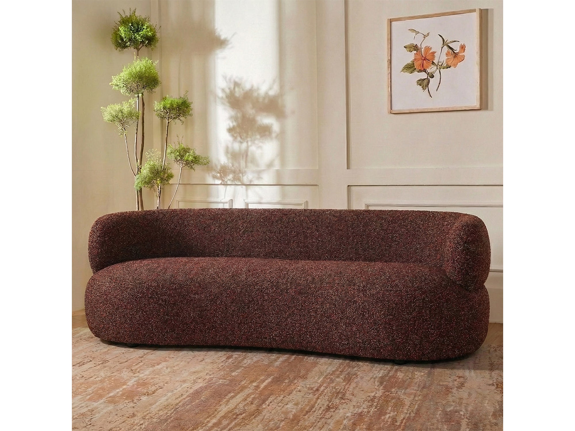 Calmire Arnies Red Upholstered 3 Seater Sofa — view 1