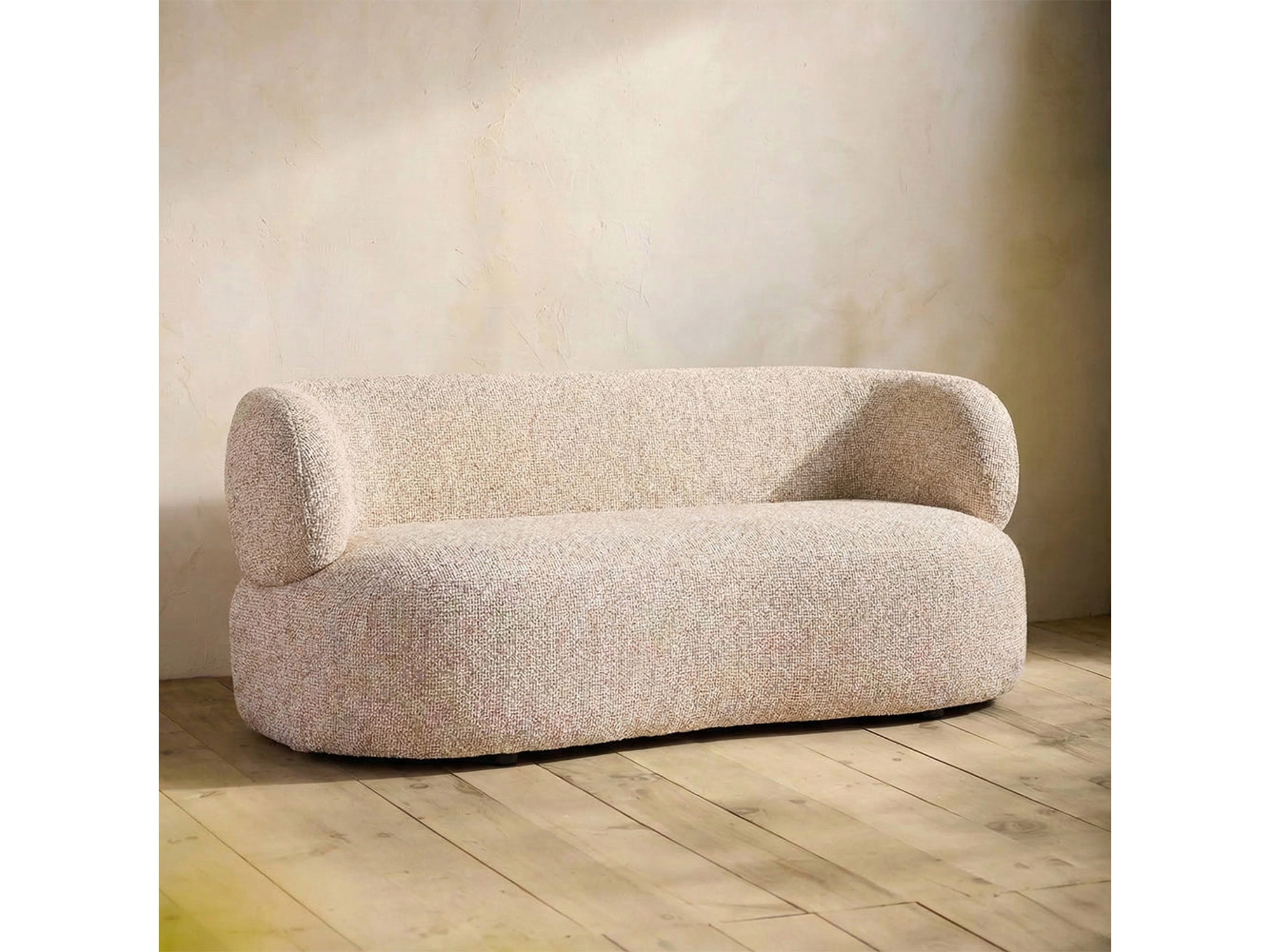 Aurelia Vibrant Beige Boucle 2 Seater Sofa — view 1