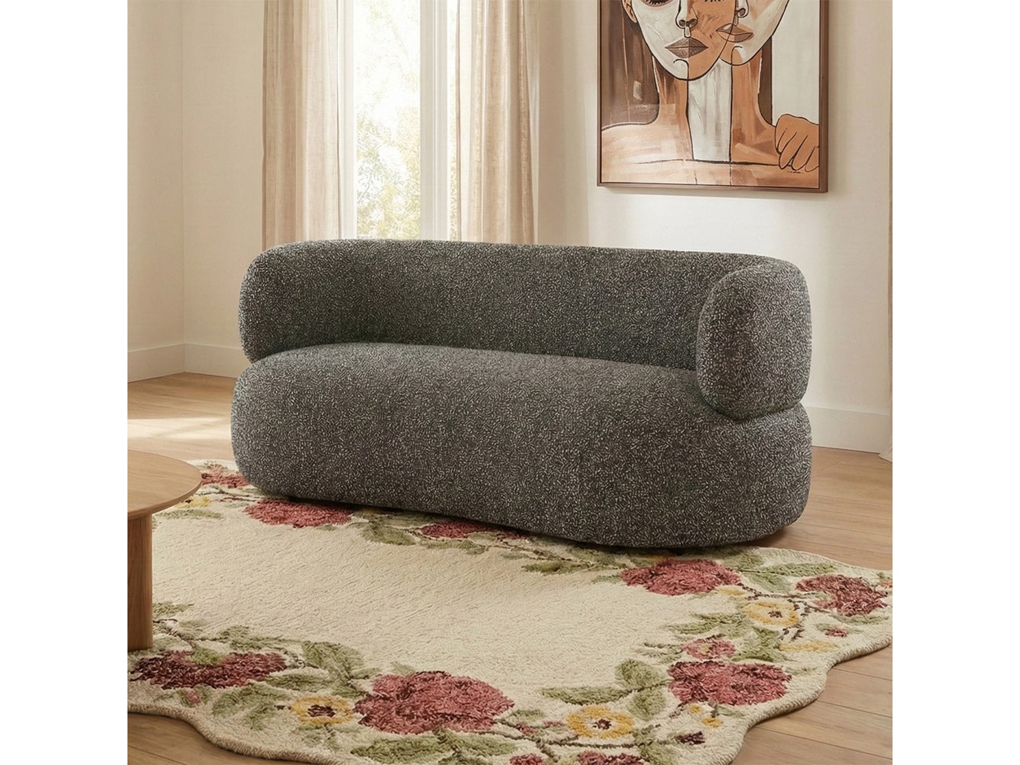Aurelia Vibrant Black Boucle 2 Seater Sofa — view 1