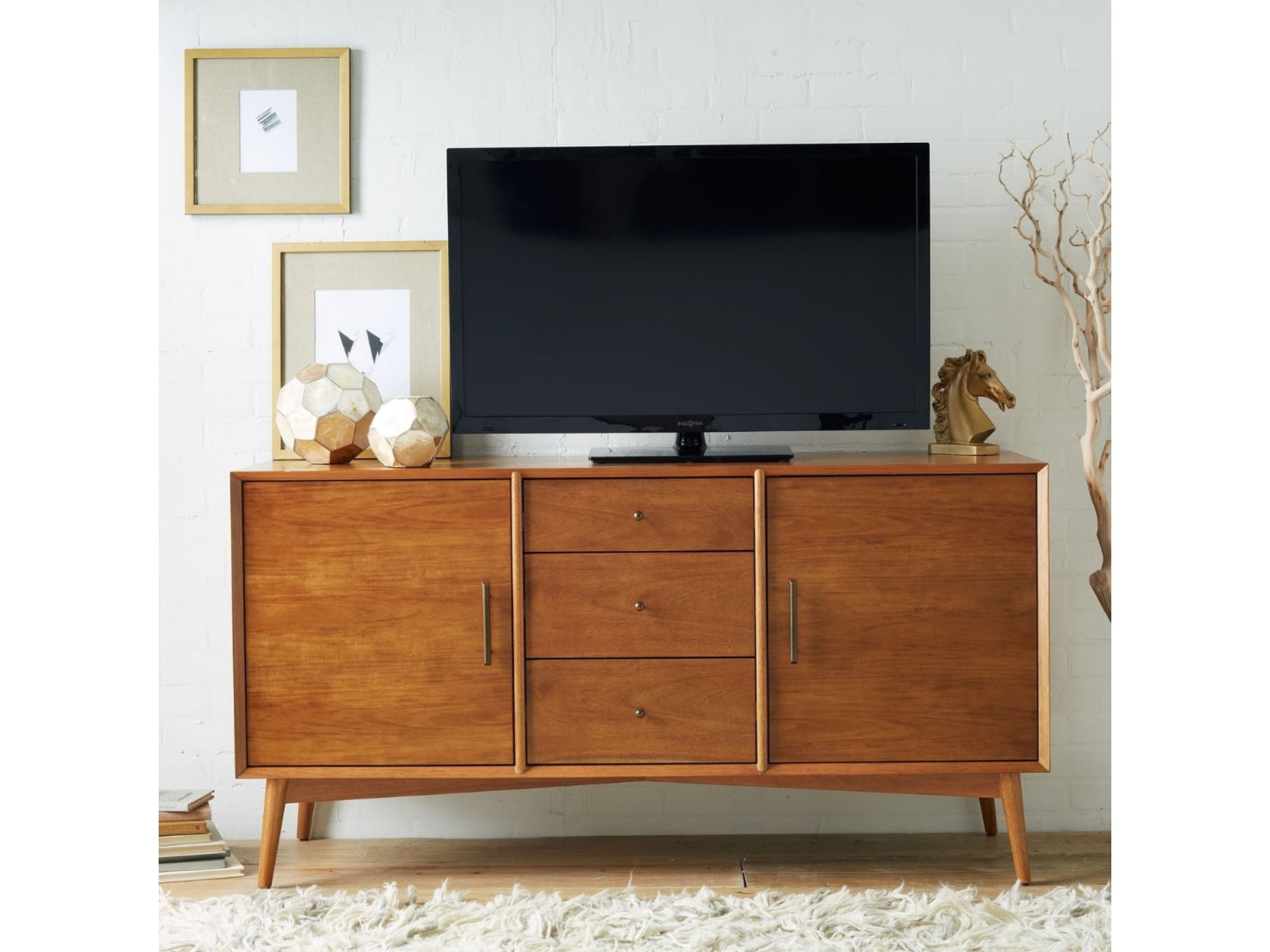 Mid-Century Classic Wood Frame TV Unit — view 1