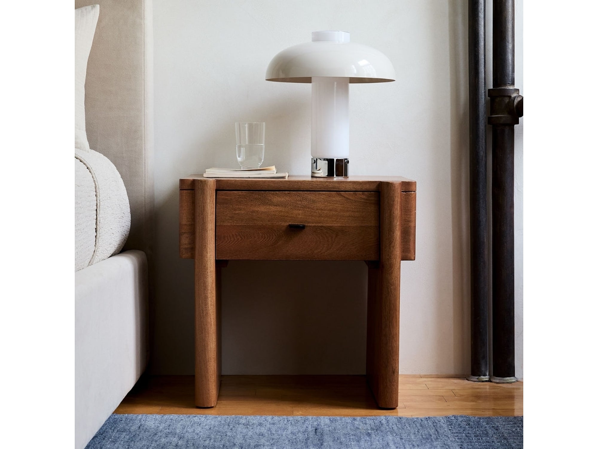 Brown Solid Wood Contemporary Side Table — view 1