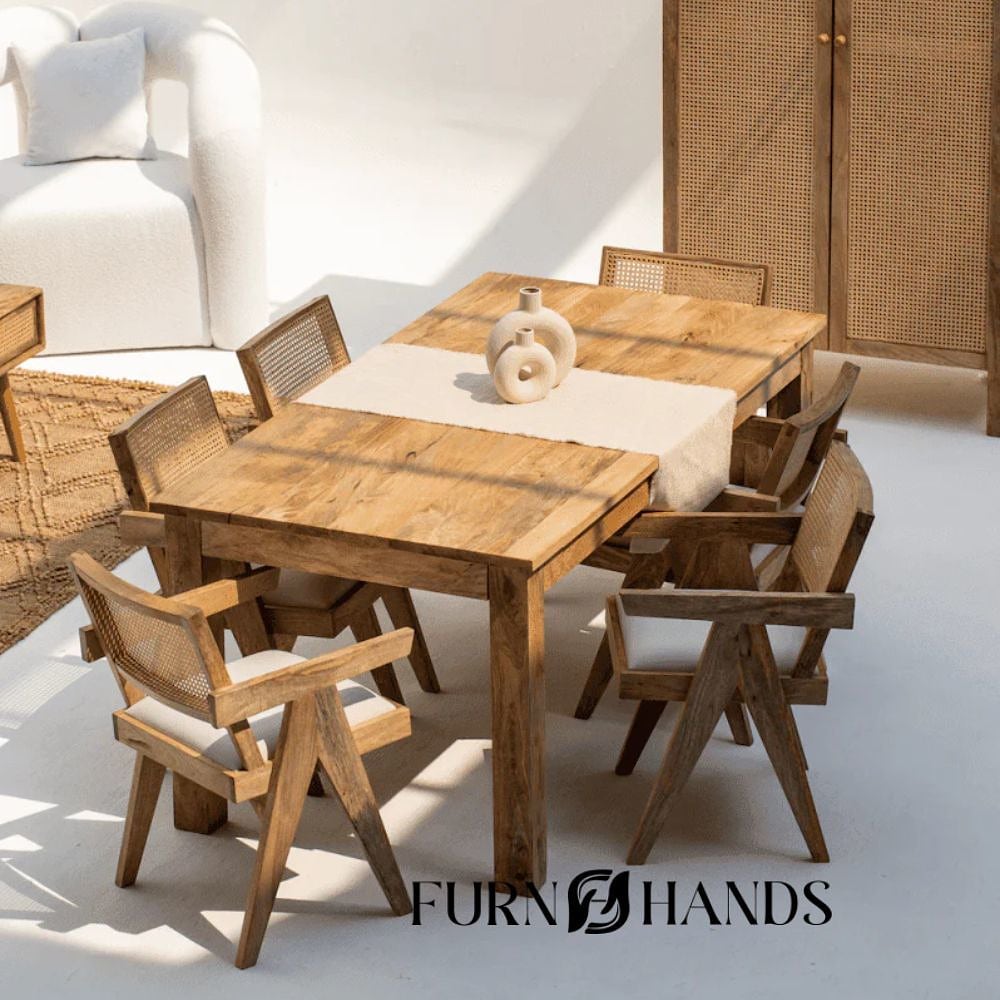 Handcrafted Wooden Dining Table – Luxury Home Furniture Online by Furnhands India — view 1