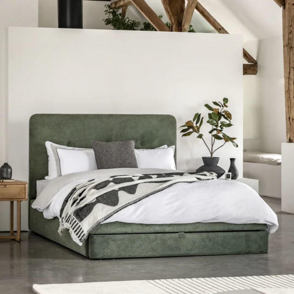 Mumbai Velvet Bed with Storage Bed — view 1