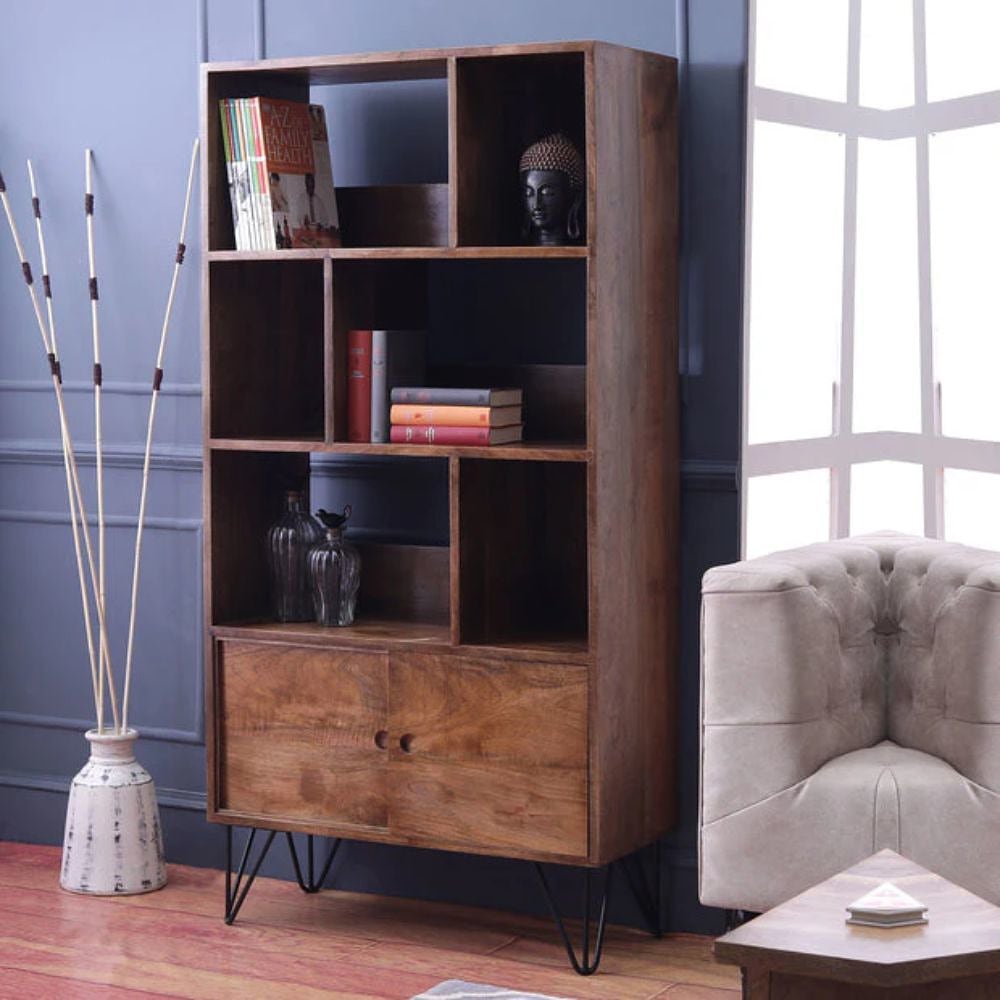 mumbai small solid wood bookshelf