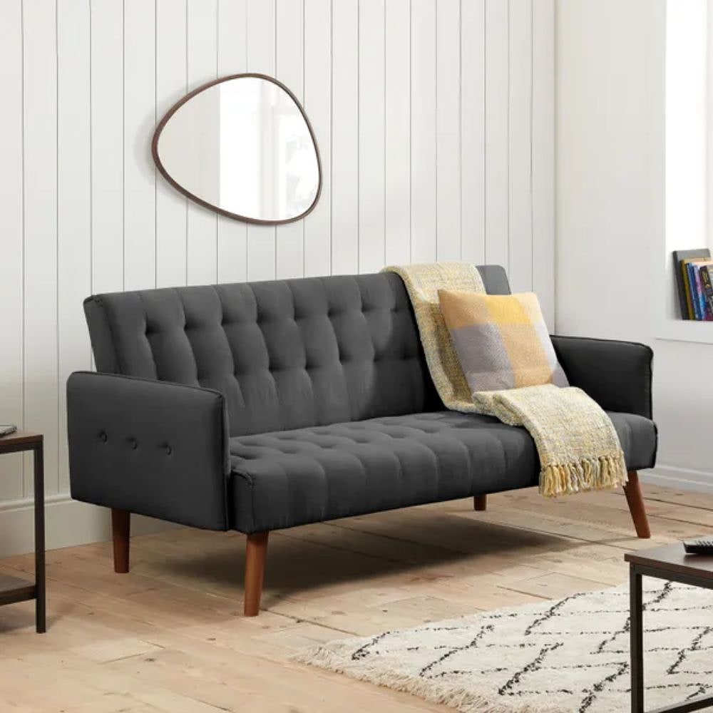 modern penthouse living room with mumbai boucle fabric sofa
