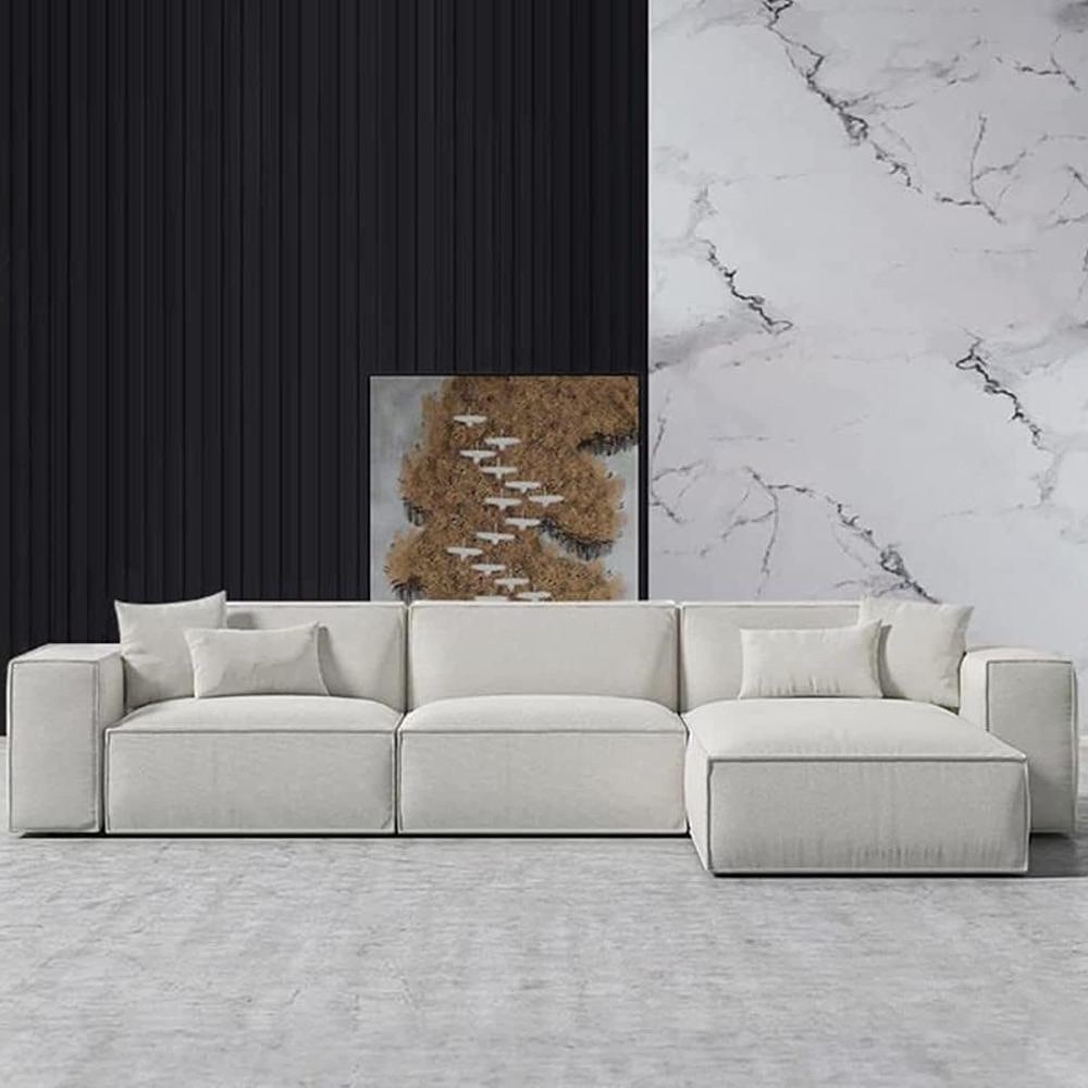 8 seater l-shaped sofa for living room solid wood furnhands