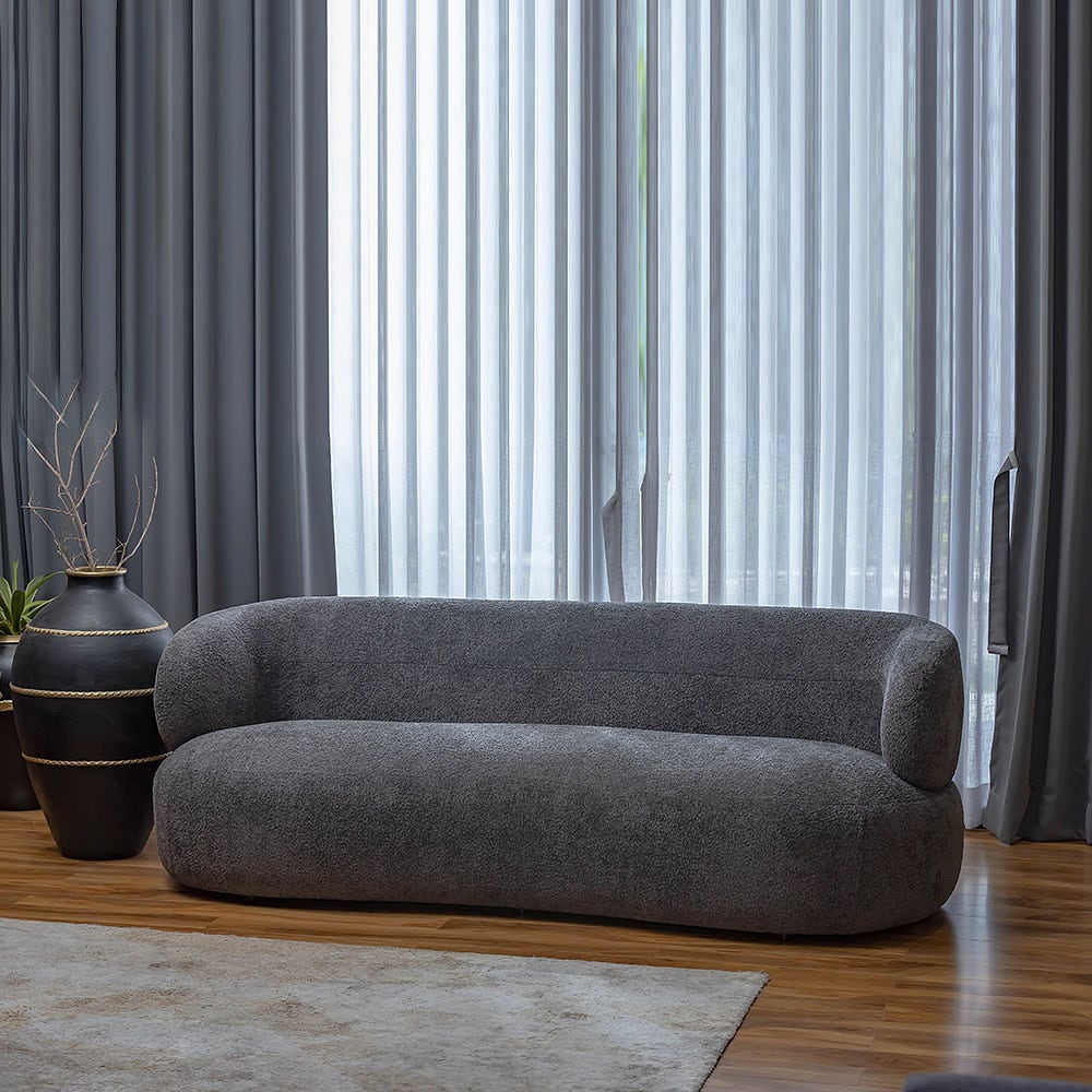 Cedar Crest Dark Grey Wooden 3 Seater Sofa — view 1