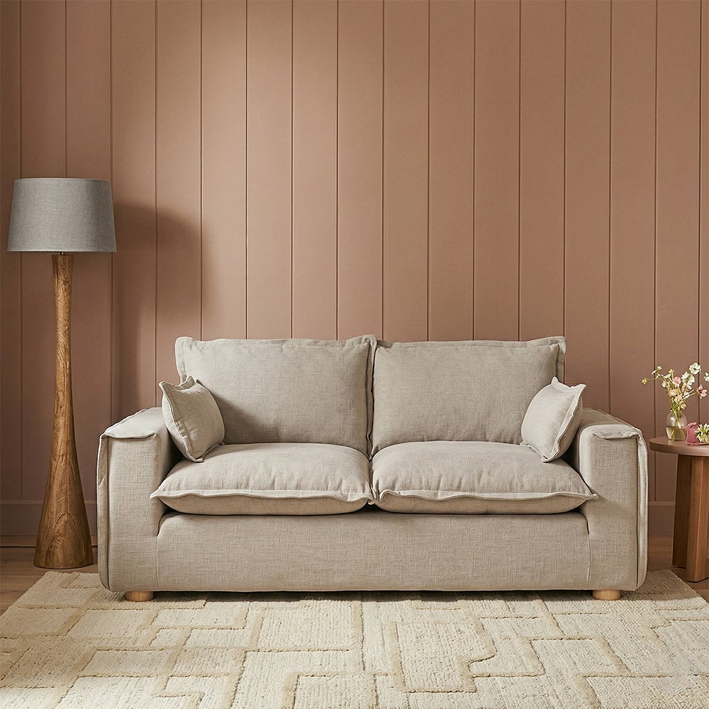 Fergie Chenille Stone Beige 2 Seater Sofa — view 1