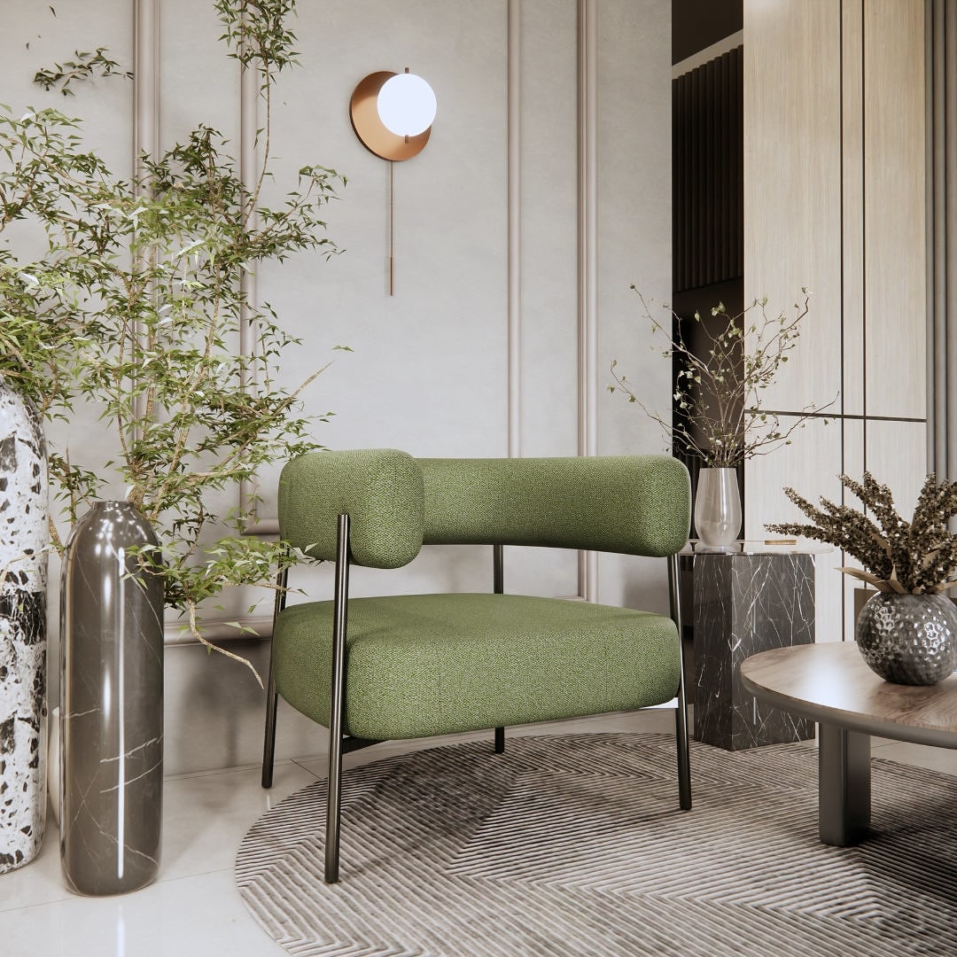 Modern Curve Upholstered Accent Chair — view 1