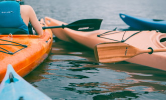 kayaks on lake