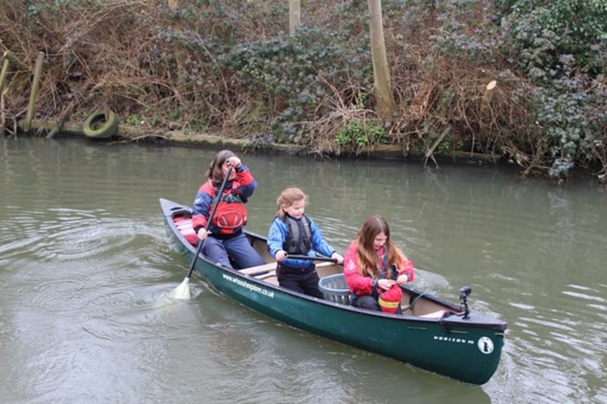 canoeing on the river Stort