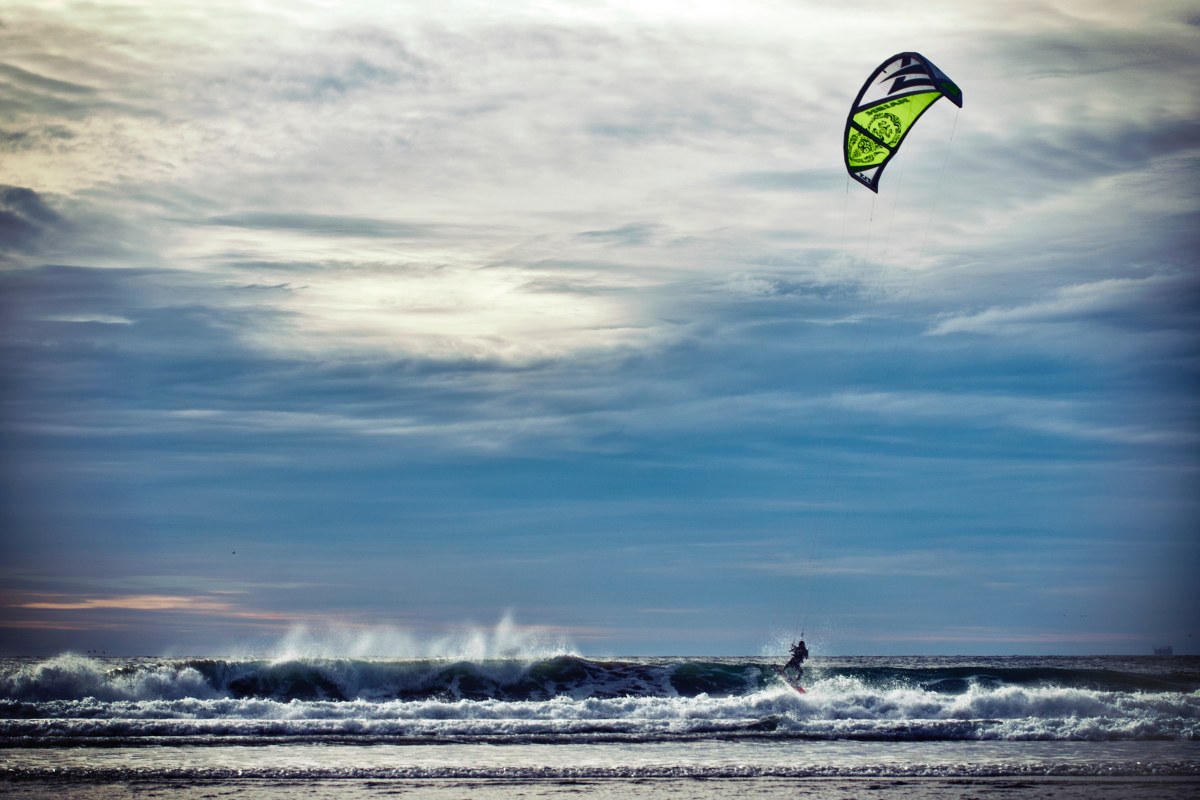 Get Kiteboarding kitesurfing on open sea