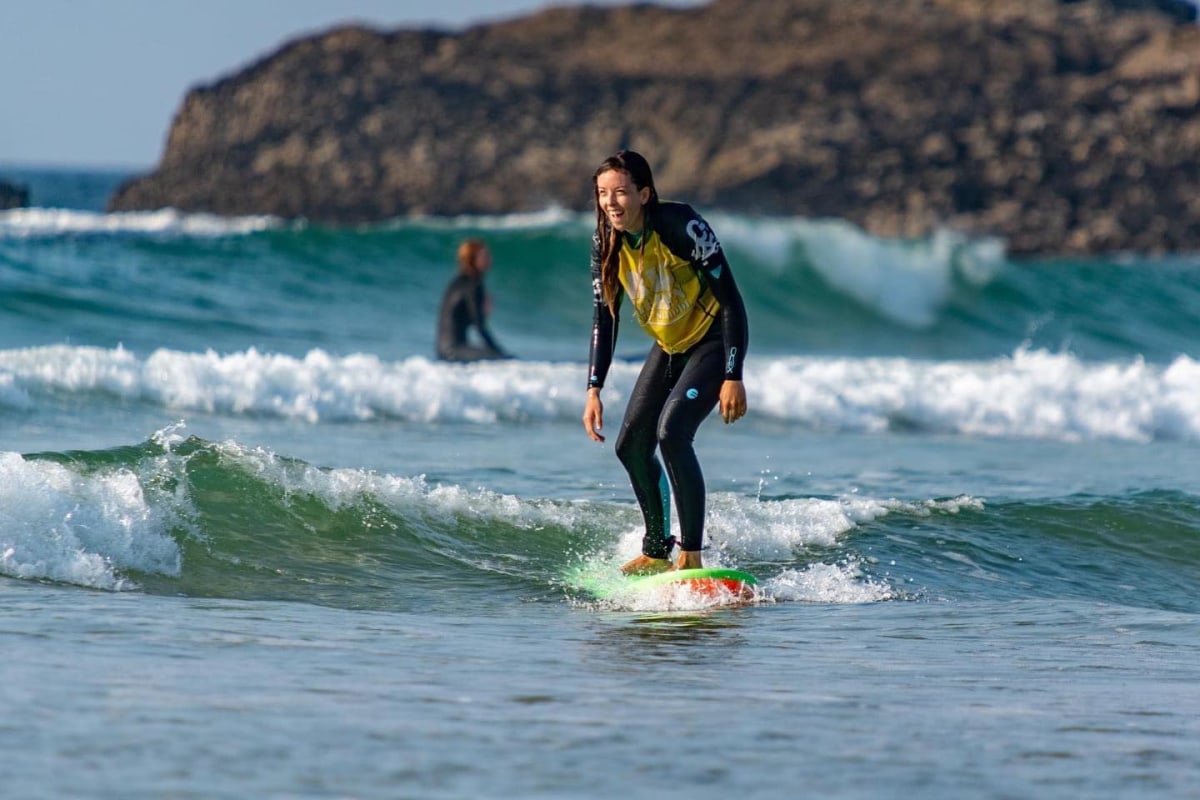 Surfing with Big Green Surf school