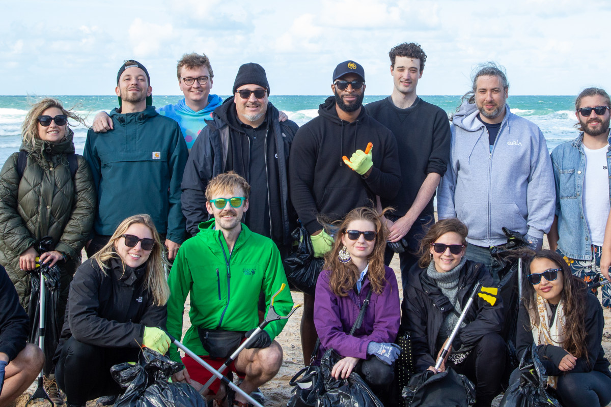 The eola team enjoying Fistral Beach during our first team litter pick 