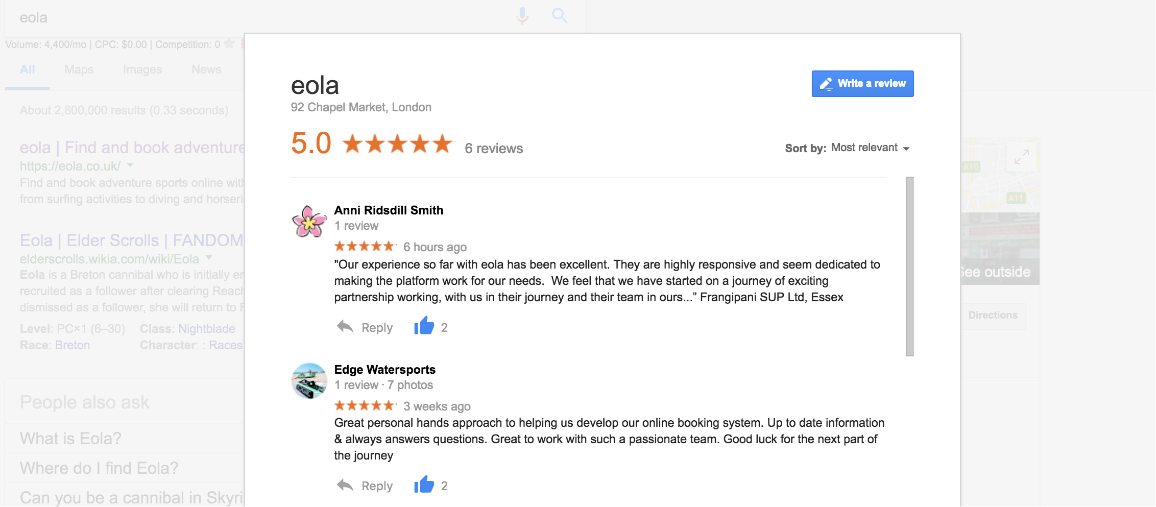 Reviews of eola