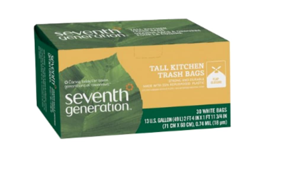 Seventh Generation 13 Gal Tall Kitchen Drawstring Trash Bags