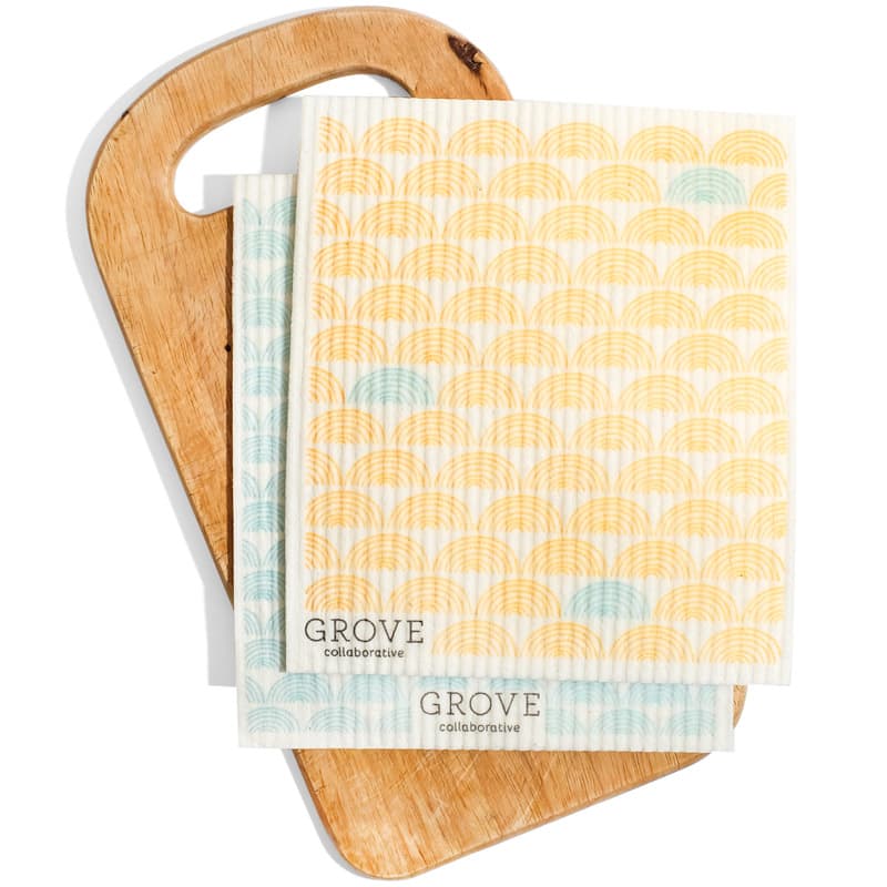 yellow dish cloth