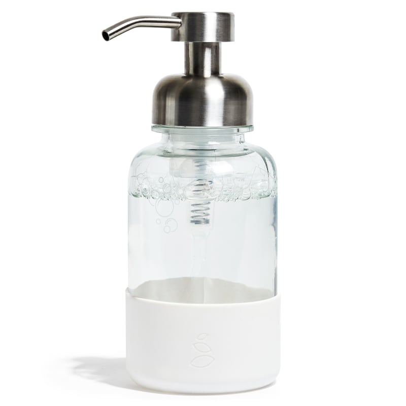 Faceted Black Glass Gentle Foaming Hand Soap Dispenser