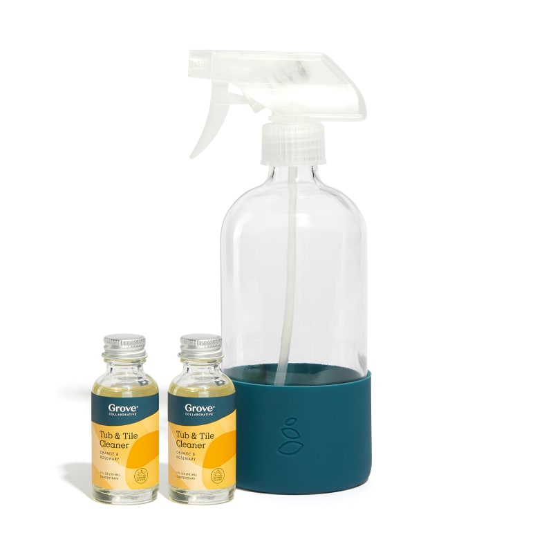 Grove Co. Tub & Tile Cleaner Concentrate + Glass Spray Bottle with