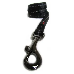 Reflective Supersoft Webbing Dog Lead - Black