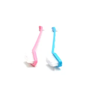22cm long pink, blue or yellow double ended dog toothbrush to freshen breath