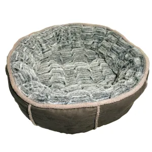 Deep Plush Grey Donut Pet Bed