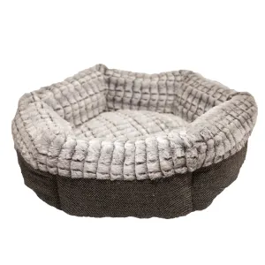 Tweed & Plush Cat Bed