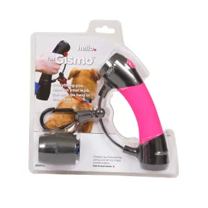 Pink dog lead handles with poop bag dispenser