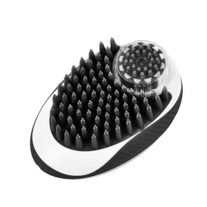 Black &amp; white plastic bath &amp; grooming dog brush